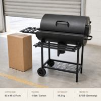 Table de barbecue robuste à hauteur réglable avec allumage électronique par impulsions, en fer thermolaqué