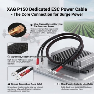 Cable de alimentación trenzado de nailon con terminales de anillo para dron, cable de repuesto para ESC, 120 cm de longitud, color negro y rojo - Product Image 2