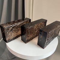 Briques de verre cristallin imprimées UV à motif marron ADL, blocs de verre peints, murs en verre soufflé à chaud, autres objets artisanaux en cristal