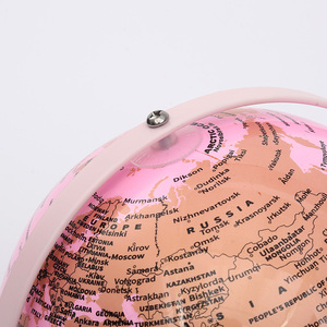 Globo <span class=keywords><strong>del</strong></span> <span class=keywords><strong>mundo</strong></span> de dibujos animados de madera de PVC de 8 pulgadas para niños, geografía educativa, decoración de aula y aprendizaje en el hogar - Product Image 3