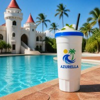 Gobelets géants en plastique de 64 oz pour bars et restaurants, réutilisables, avec couvercle et paille, logo personnalisé, compatibles lave-vaisselle, style américain