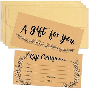 Buoni Regalo per Aziende 4,7 X 2,4 Pollici con Buste, Carte Vuote con Nome e Indirizzo, Voucher - Product Image 4