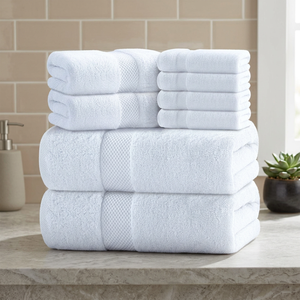 Ensemble de serviettes de bain ORCHID en coton blanc, douces, absorbantes, tissées, couleur unie, bio, hypoallergéniques, écologiques, serviettes de plage pour enfant - Product Image 1