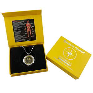 Pendentif Énergétique Classique en Acier Inoxydable Plaqué Or Anti-Radiation, Bouclier Quantique, Énergie Scalaire en Bioglass, Collier de Santé, Cadeau - Product Image 4