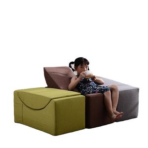 Sofá Infantil Moderno y Creativo de Esponja, Sofá Cama Seccional Plegable de Tela de <span class=keywords><strong>Lino</strong></span>, Sillón Lounge - Product Image 1