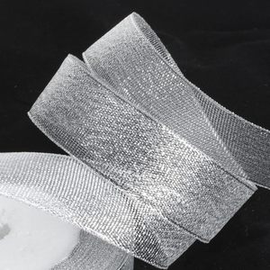 Cintas de Satén de Lujo de Doble Cara con Brillo Metálico Hongxing, Rollos de Cinta <span class=keywords><strong>para</strong></span> Envolver Regalos, <span class=keywords><strong>Manualidades</strong></span>, Costura, Decoración, Decoración Navideña - Product Image 3