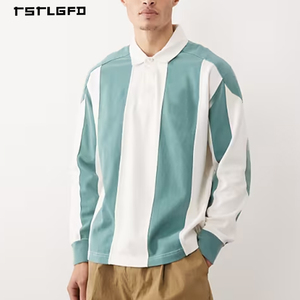 Chemise de rugby haut de gamme en coton tricoté léger pour l'été, décontractée, boutonnée, unie, respirante, à manches longues, personnalisation haut de gamme OEM ODM - Product Image 1