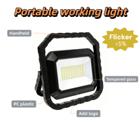 OUTLUX Lampe de travail LED pliable à poignée, portable, réglable, avec fonction de charge rapide USB, 30W 50W 100W, en promotion