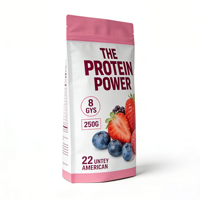 Sachet Doypack Refermable Protein Power 250g Qualité Alimentaire Gaufré Entièrement Personnalisable pour Nouilles et Aliments pour Animaux 100 pièces MOQ Livraison Rapide