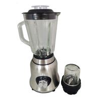Mélangeur sur pied multifonctionnel à 3 vitesses Mélangeur de jus et de glace avec bouteille en verre Mélangeur d'aliments de cuisine alimenté