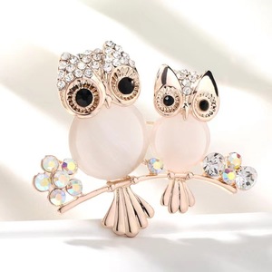 Broche hibou en alliage pour femmes strass Design de mode pour mariage fiançailles bureau fête broche broches cadeaux élégants placage - Product Image 2