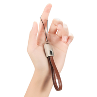Mini porte-clés Portable câble Usb Type C Micro USB câble de charge accessoire lanière en cuir transfert de données multifonction