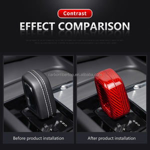 Es Dry – pommeau de levier de vitesse automatique en Fiber de carbone véritable, accessoire de garniture intérieure de voiture pour <span class=keywords><strong>Volvo</strong></span>, XC60, S90, S60, S90, C40, XC90, <span class=keywords><strong>V90</strong></span> - Product Image 5