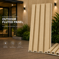 MORLENX Panneau de Grille Extérieur Moderne Imperméable Beige Sable, Revêtement à Lames Composites 4 Fentes pour Terrasse, Jardin et Mur Extérieur