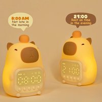 Niedlicher Capybara-förmiger Wecker mit LED-Nachtlicht und Mehrstufiger Einstellbarer Helligkeit für den Heimgebrauch