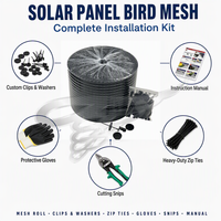 Rouleau de filet anti-oiseaux pour panneaux solaires, galvanisé, recouvert de PVC de 1,5 mm, 6 pouces, protection contre les pigeons et les nuisibles, OEM ODM disponible