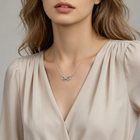 Collier infini Moyu Jewelry, pendentif infini en opale, cadeaux pour elle, collier minimaliste en argent sterling 9245 pour femmes