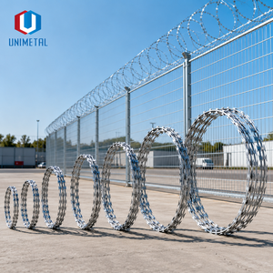 Fil barbelé double spirale de qualité professionnelle, taille de bobine personnalisée 30-110 cm, pour périmètre de développement <span class=keywords><strong>immobilier</strong></span> - Product Image 4