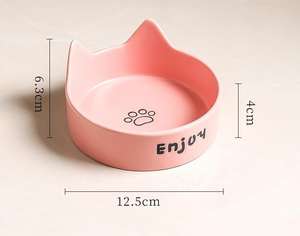 Personnalisé intelligent automatique 2-en-1 en céramique chat et chien nourriture bol d'eau avec support durable forme arrondie utilisation intérieure en boîte - Product Image 6