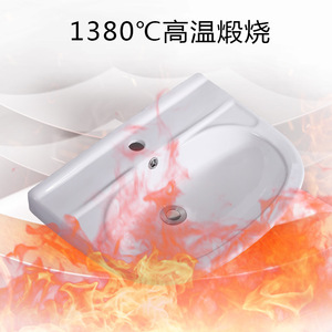 Ceramic Pedestal Sink Single Hole Easy Cleaning For Bathroom Or Balcony Use - Product Image 3