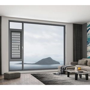 Chất Lượng Cao Tùy Chỉnh Đôi Kính Cường Lực Cửa Sổ Hiện Đại Nhôm Casement Louver Đu Với Bị Gãy Cầu Cho Căn Hộ Sử Dụng - Product Image 3