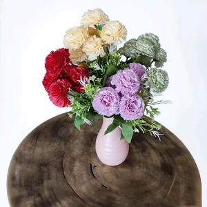 7 têtes de fleurs artificielles en soie oeillet <span class=keywords><strong>neuf</strong></span> couleurs pour le décor de table des occasions du nouvel an chinois - Product Image 3