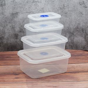 <b>Microwave</b> Fresh Keeping Box <b>Set</b> Rectangle Transparent Plastic With Clip On Lid For Food Storage Multiple Sizes - Product Image 2
