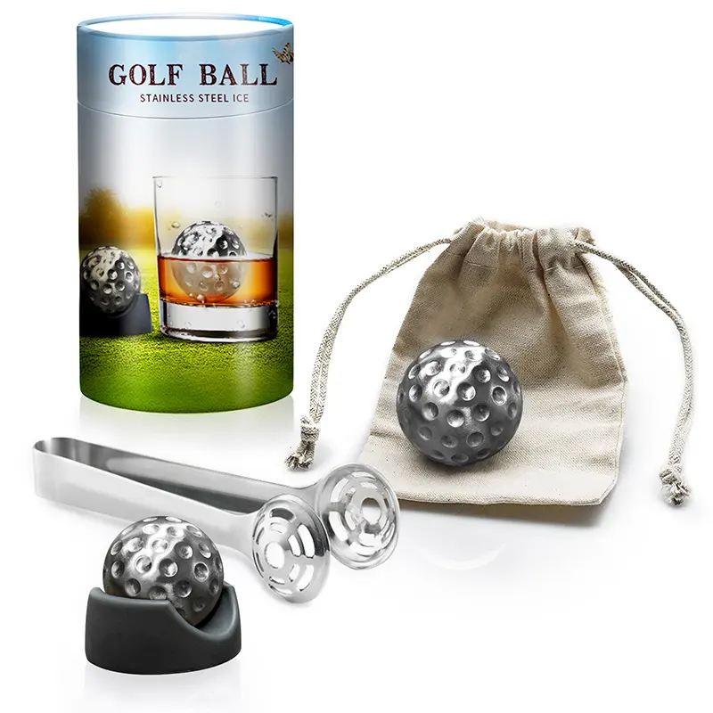 Vente en Gros Argent Rond Whisky Glace Pierre Whisky Balles de Golf Formes Acier Inoxydable Pierres à Whisky Pour Bar Party