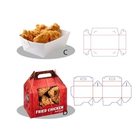 Boîte d'emballage alimentaire rigide en carton ondulé écologique avec logo personnalisé pour restaurant, poulet frit, taille et couleur personnalisées