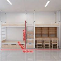 Lit superposé double en métal moderne et durable - Portable, convertible, réglable, pliable, taille standard pour l'école, le dortoir, l'appartement, l'hôtel