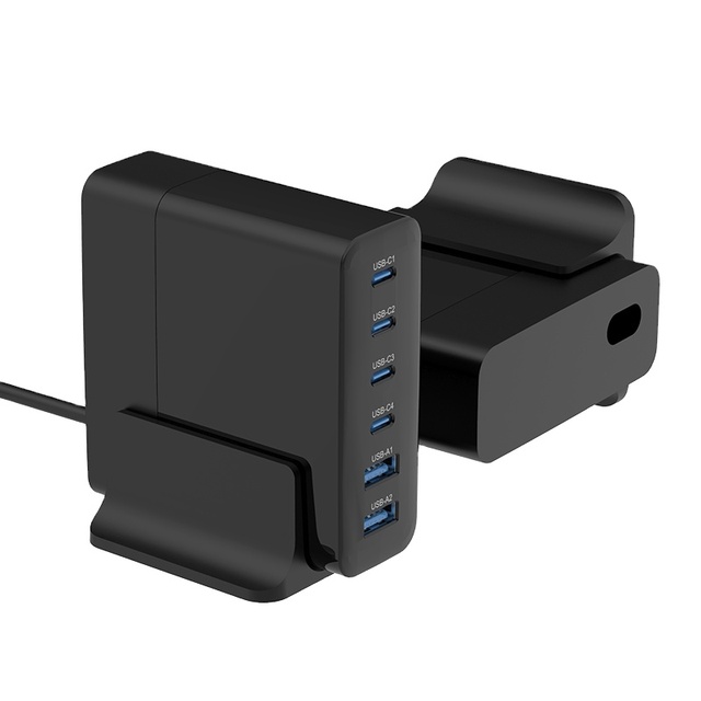 6 in 1160w Gan Charger Uk PD Charger Stand Multiple USB Charger Station Mobile Phone Charging Station