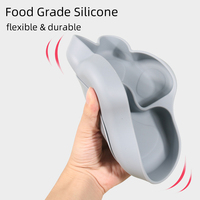 Assiette d'alimentation pour bébé en silicone de qualité alimentaire à 5 compartiments avec base à ventouse, assiettes divisées antidérapantes pour enfants en bas âge