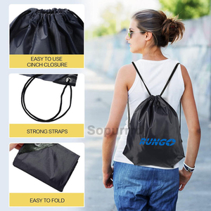 Custom Logo Promotional Drawstring <b>Backpack</b> Cheap Polyester Sports Gym Storage Sack Shoulder Drawstring Sports Bag Shopping Bags - Product Image 6