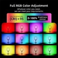 ST-68 Mini Projecteur LED RGB d'extérieur pour photographie, éclairage doux, lampe d'appoint CRI Ra>95 2500-9000K, vidéo 6W, 20 effets, alimenté par batterie