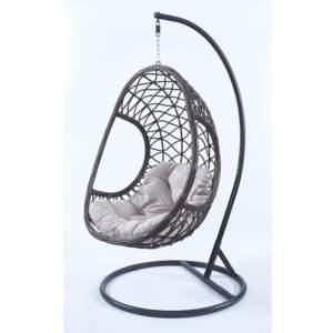 Ventas calientes Popular <span class=keywords><strong>Ratan</strong></span> Cojín de ratán colgante Columpios de playa Luna pequeña amarilla Silla de huevo Columpio de dos asientos Premium - Product Image 2