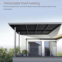 Auvent de terrasse extérieur, auvent de toit, auvent imperméable en alliage d'aluminium
