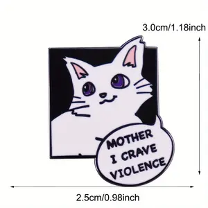 Mère I Crave Violence Cute Cat Brooch Fun Backpack Decoration Collar Clip Badge - Product Image 4