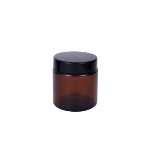 Cosmetic Packing 5ml 10ml 15ml 30ml 50ml 60ml 100ml <b>Amber</b> <b>Glass</b> Jar Cosmetics Empty Body <b>Amber</b> <b>Glass</b> Cream Jar with Black Lid - Product Image 2