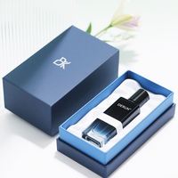 Fabricant de flacons de parfum haut de gamme, flacon de parfum rectangulaire noir protégé contre les UV, 50 ml, flacon en verre avec logo personnalisé, bouchon noir
