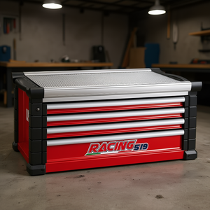 Racing 519 Tool Cabinet 4 Drawer Red Steel <b>Storage</b> <b>Workshop</b> Organizer - Product Image 3