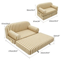 Da Niu - Cama Flotante Inflable de PVC con Doble Cubierta de Tela, Sofá Cama Plegable de Doble Uso, Nuevo Modelo
