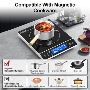 Vente en gros de cuisinière à induction portable à brûleur unique en verre céramique avec écran LED à commande tactile étanche 2000W - Product Image 2
