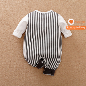 Mono de Algodón a Rayas para Bebé, Unisex, Diseño de Animales, para Otoño e Invierno, Venta al Por Mayor - Product Image 2