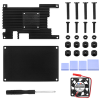 Casing Aluminium Orange Pi 5 dengan Kipas Pendingin Aktif/Pasif, Heat Sink, dan Pilihan Catu Daya