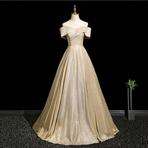 Robe de soirée <span class=keywords><strong>vocale</strong></span> élégante à épaules dénudées, longueur ras du sol, pour chœur d'adultes et lycéens en cérémonie de remise des diplômes - Product Image 1