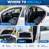 Joint d'étanchéité pour portière de voiture 16,5 pieds, double couche, 5 trous, en caoutchouc EPDM, auto-adhésif, pour voitures, camions, SUV, VR