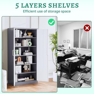 High Quality Modern 2-Door Metal <strong>Storage</strong> Cabinet Adjustable Shelf Steel Locker <strong>Cupboard</strong> for Workshop Garage <strong>Utility</strong> Tool <strong>Storage</strong> - Product Image 6