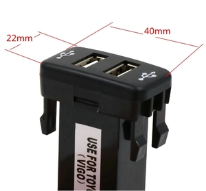 Cargador de Coche con Doble Interfaz USB para TOYOTA Hilux <span class=keywords><strong>VIGO</strong></span> Corolla Yaris Reiz, para Smartphones y GPS - Product Image 2