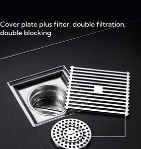 Chất lượng tốt phụ kiện phòng tắm Chrome chống mùi vuông nhà vệ sinh thoát nước Sàn thép không gỉ tắm thoát nước sàn - Product Image 4