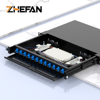 Panel Rak ODF Kabel Patch Coupler Fiber Optik Duplex Lc Sc 24 Port Modular Pull-out, Harga untuk Solusi Ftth Fttb Fttx